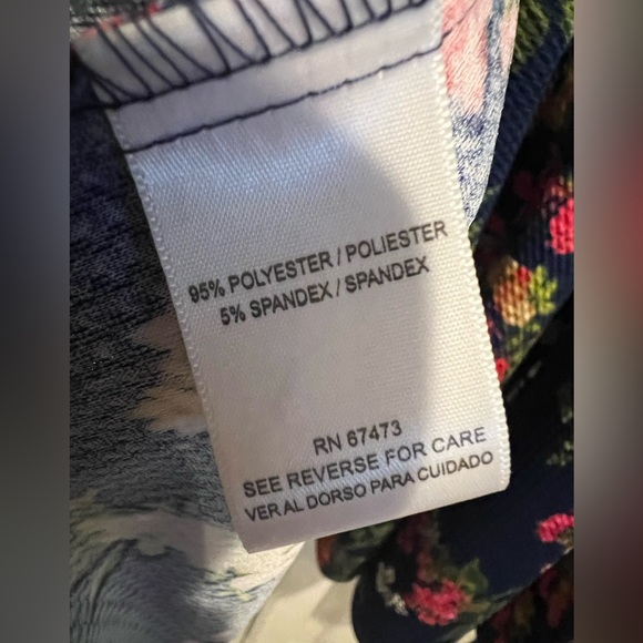 Navy Floral 🌺 Dress - Sleeveless, Cutouts around Neckline , Back Zipper Sz 12 - Picture 8 of 10